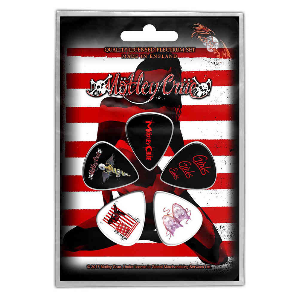 Motley Crue - Red, White & Crue Plektrum - 5er Set - Mehrfarben